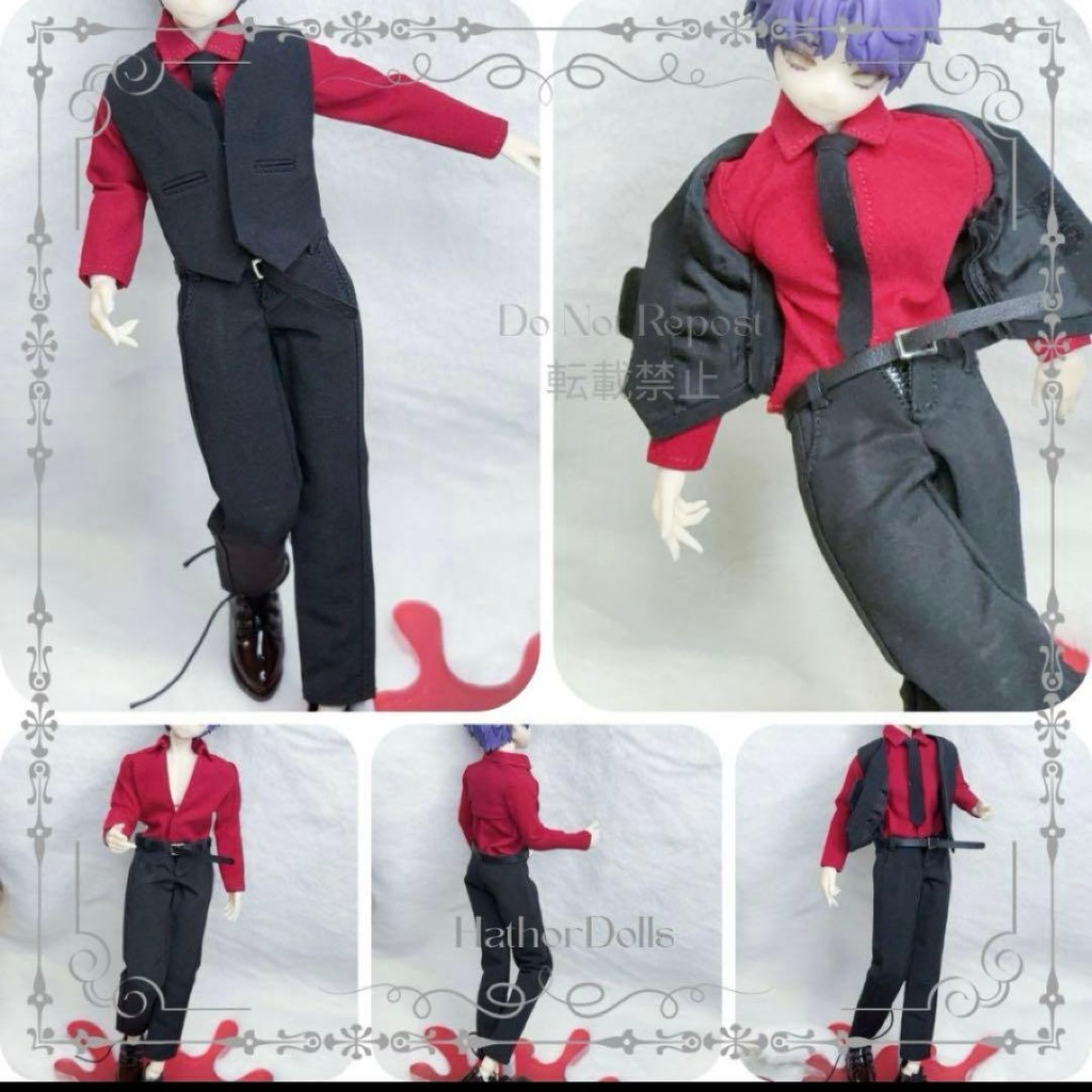 【即納・現品限り】XY04 シチリアの追憶 1/8 ドール服|ベスト・シャツ・ネクタイ・パンツ・靴 5点セット|MRC-0253