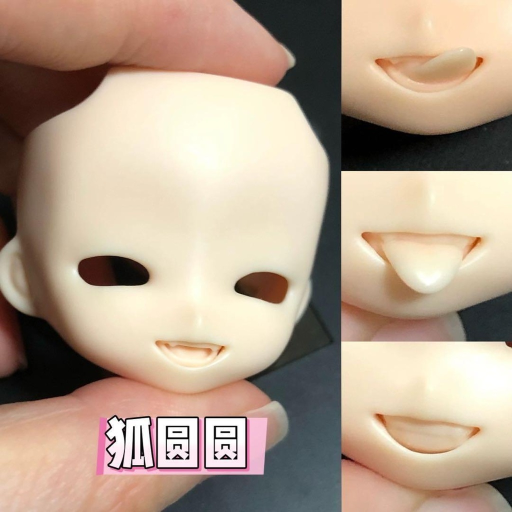 【即納・現品限り】OB11サイズ用 開眼フェイス 顔パーツ 未メイク｜交換用口パーツ4点付き｜MRC-0345