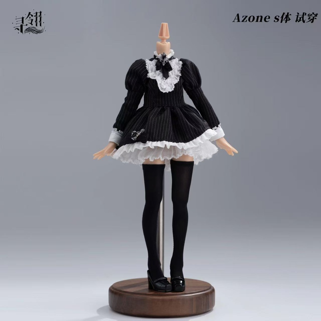 アゾンSボディ・光魔双生2 着用例|1/6 ドール服「暗夜礼」ゴシックドレス4点セット