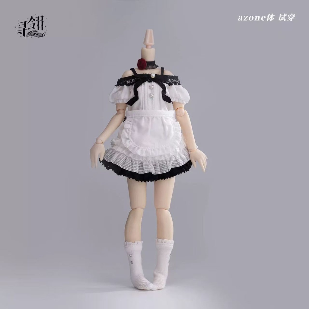 【現品】アゾン・光魔双生 適用|1/6 ドール服「薔薇の館(蔷薇庄园)」メイド服5点セット