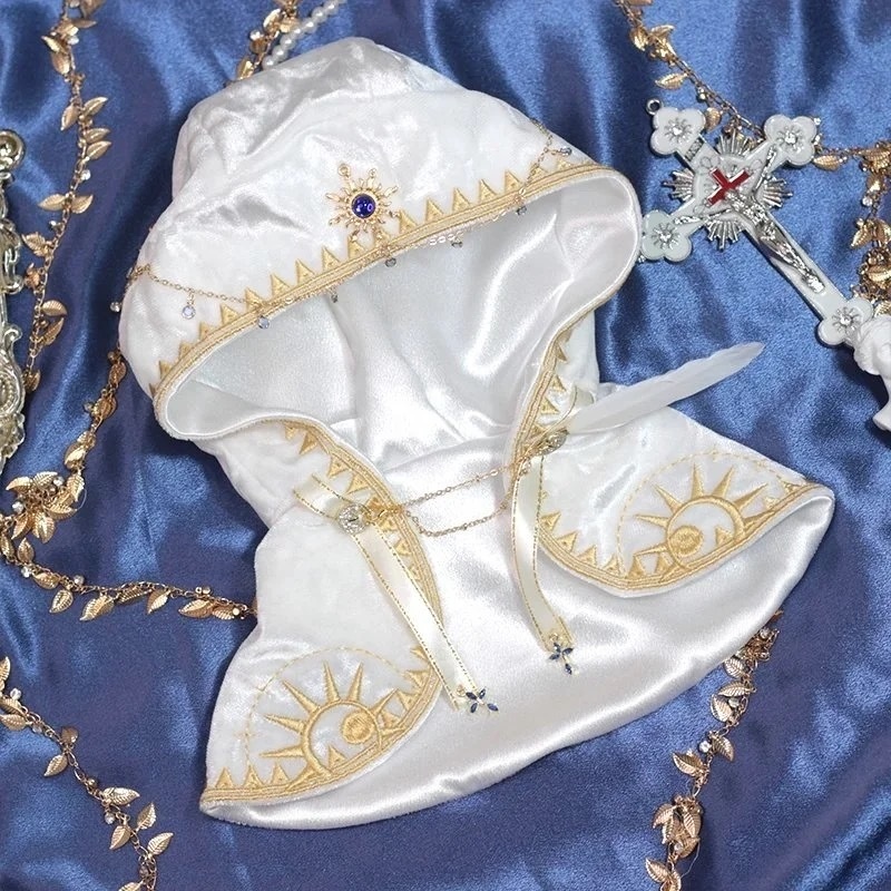 【受注販売】Tripple Cream 神殿の祭司 衣装4点セット|20cm棉花娃娃・ぬい服|ブラック/ホワイト