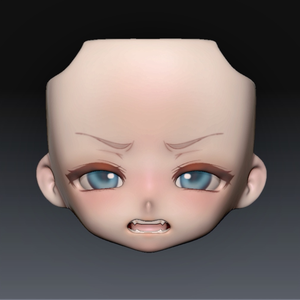 【受注販売】绿绿自制 タレ目ブランクフェイス・口パーツ2種付き|OB11・GSC系カスタム用 顔パーツ
