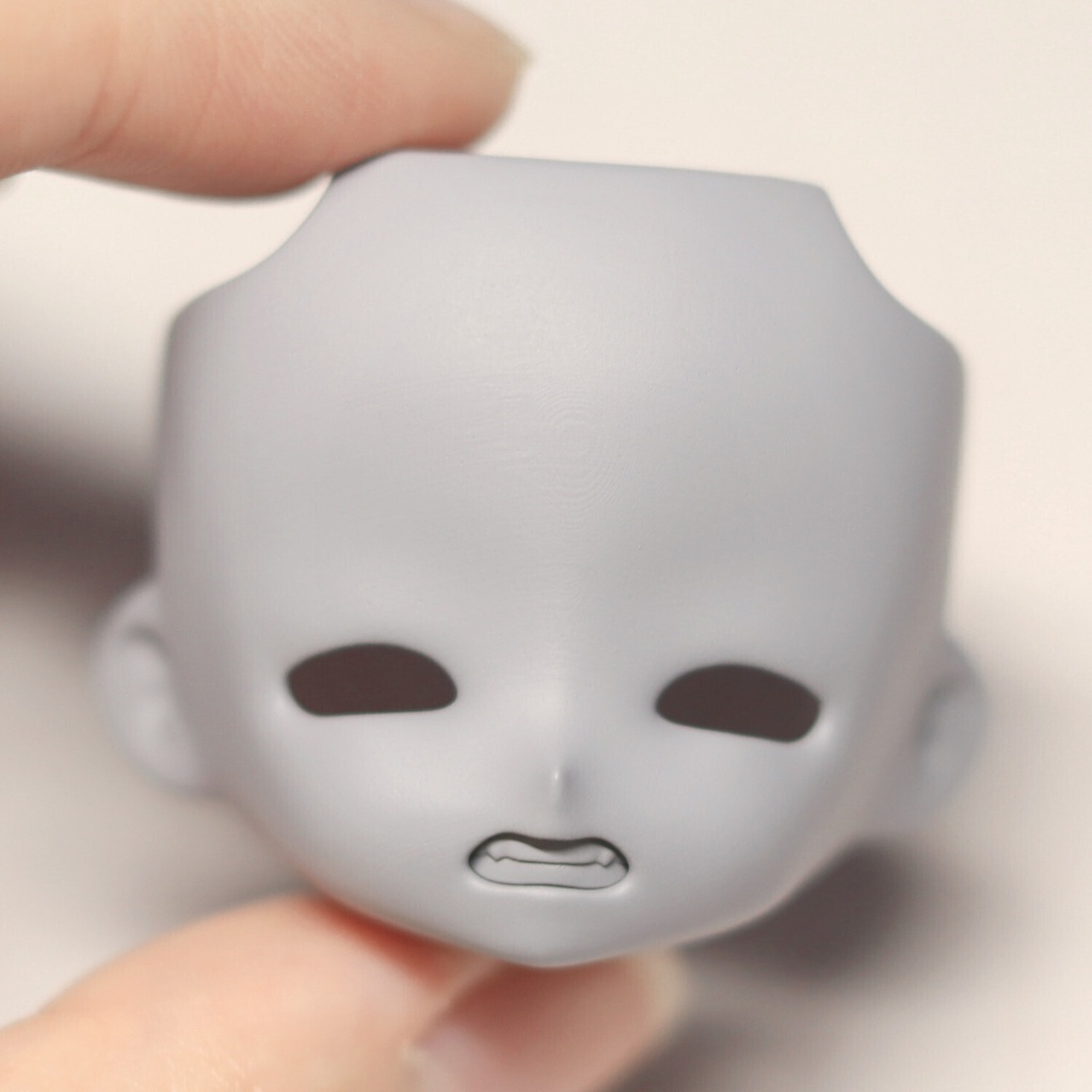 【受注販売】绿绿自制 タレ目ブランクフェイス・口パーツ2種付き|OB11・GSC系カスタム用 顔パーツ