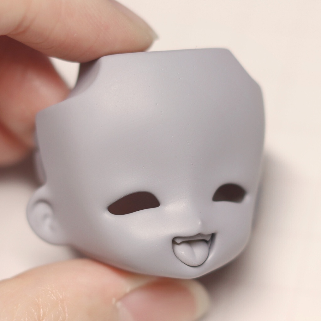 【受注販売】绿绿自制 タレ目ブランクフェイス・口パーツ2種付き|OB11・GSC系カスタム用 顔パーツ