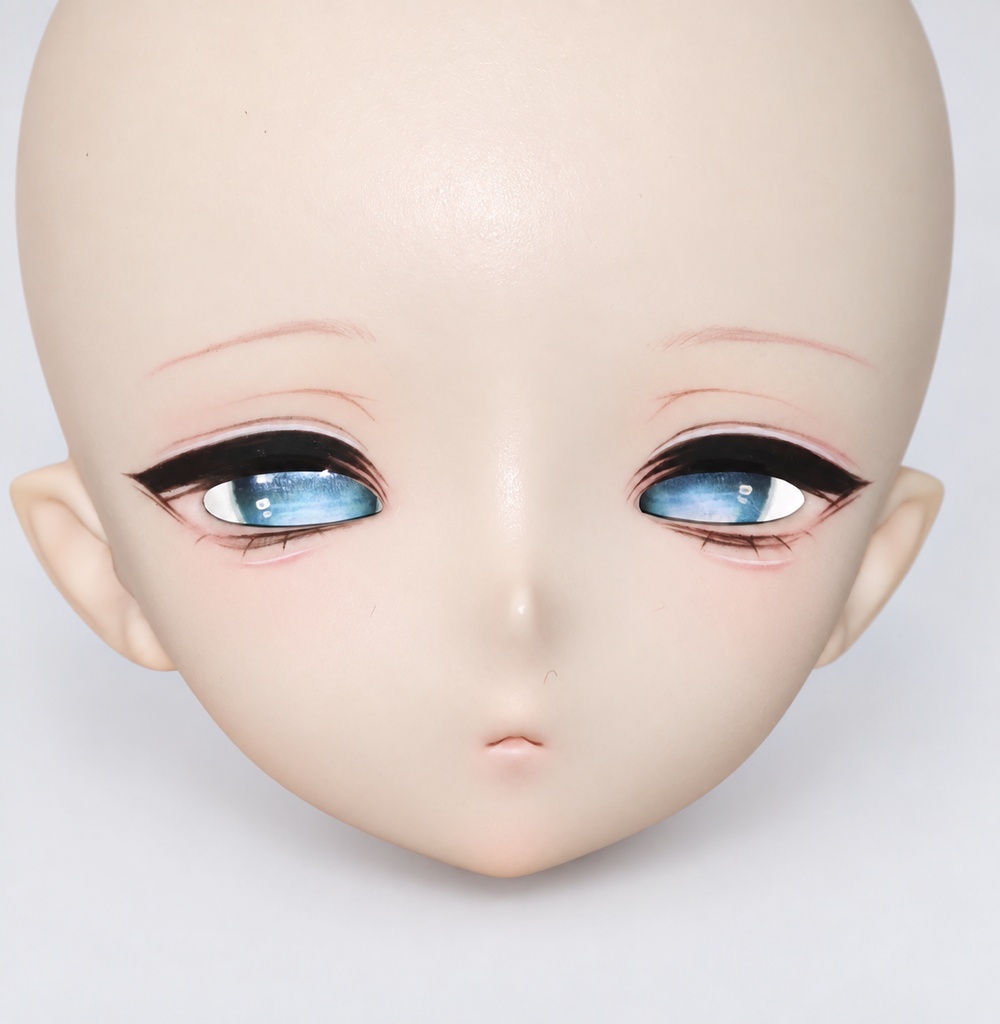 【即納・現品一点もの】imomodoll Miko 手描きメイク済みカスタムヘッド｜セミホワイト肌・ランダムウィッグ付き