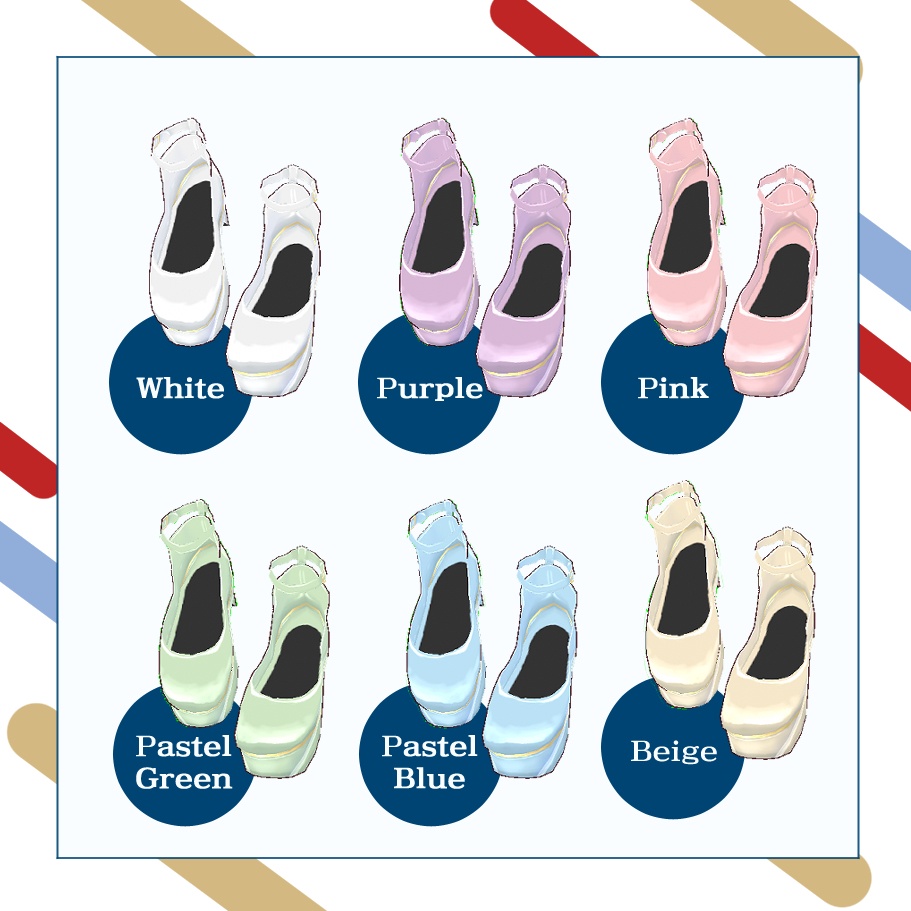 【無料版あり】ストラップ付エナメルパンプス【Vroid用テクスチャ】