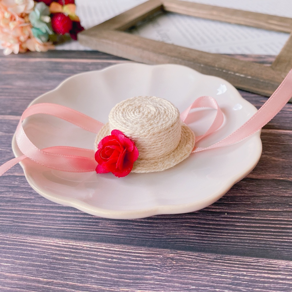 ミニ帽子 リボン付き