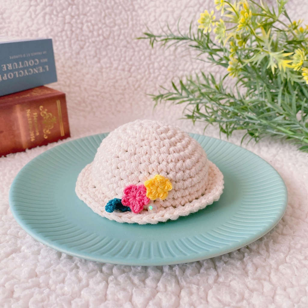 帽子の上からもかぶれる帽子 赤×黄