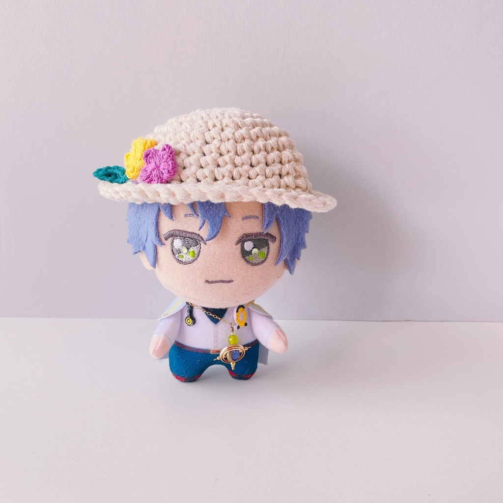 12cmぬい用 手編みナチュラルコットン帽子