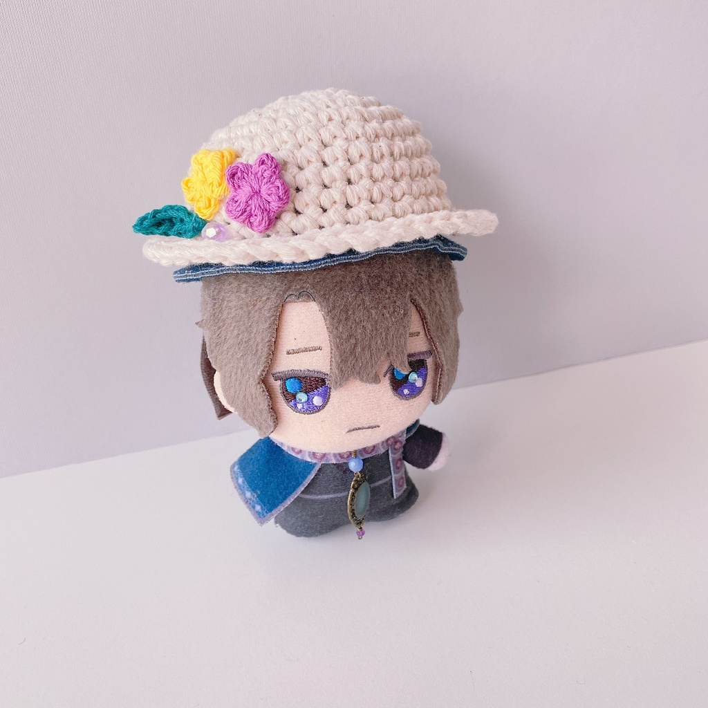 12cmぬい用 手編みナチュラルコットン帽子