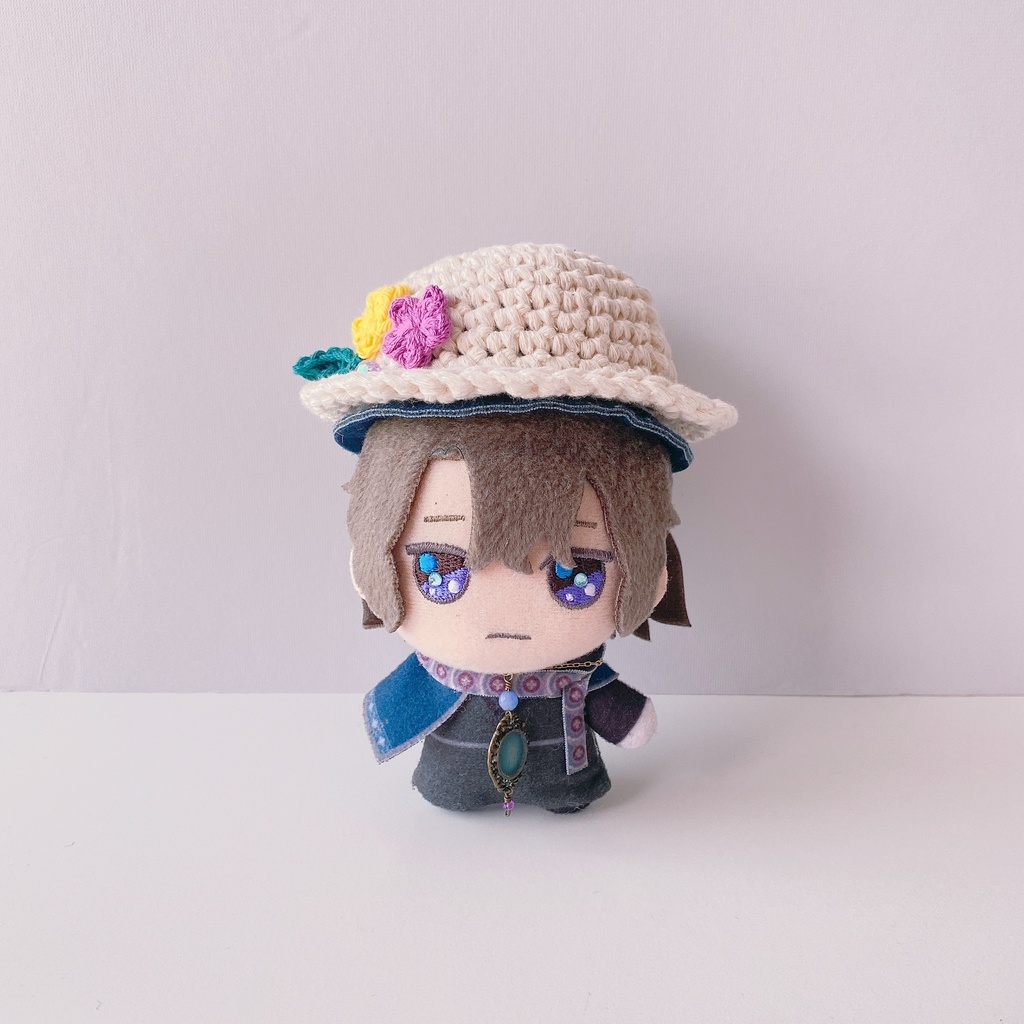 12cmぬい用 手編みナチュラルコットン帽子