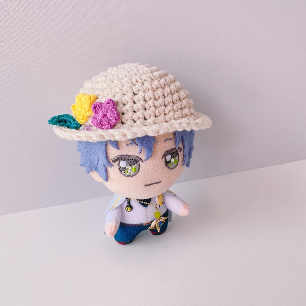 12cmぬい用 手編みナチュラルコットン帽子