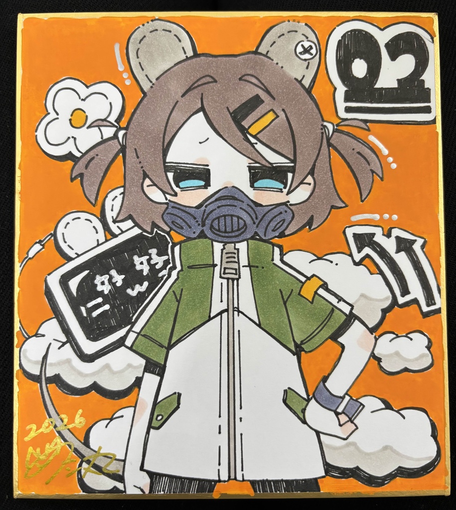 02　アメリ　1次創作直筆色紙