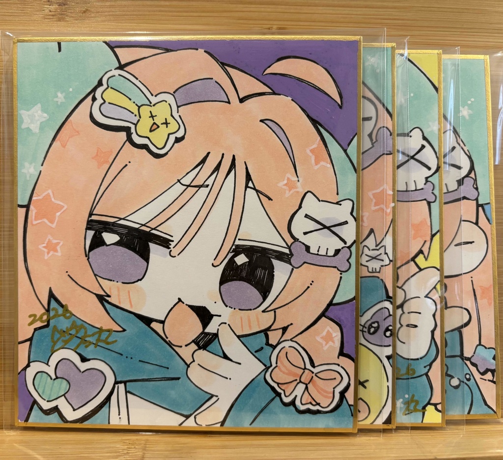 のた丸　直筆色紙　【絵柄：ざぁこ♡】