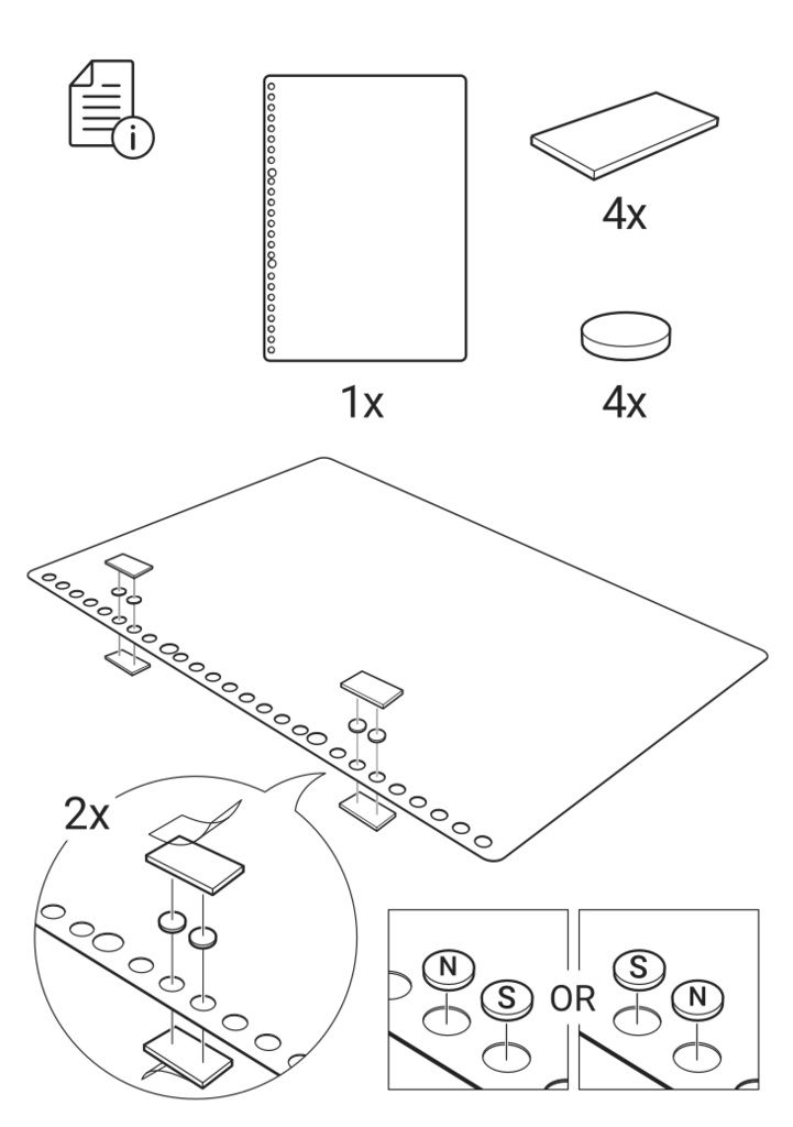 磁石がくっつくルーズリーフ互換ホワイトボード オプションマグネット