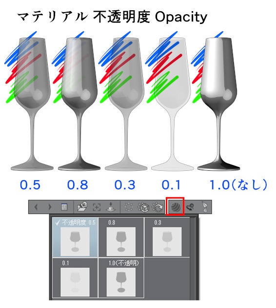 CLIP STUDIO【3D】ワイングラス WineGlass