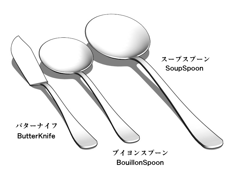 CLIP STUDIO【3D】フォーク、ナイフ、スプーン