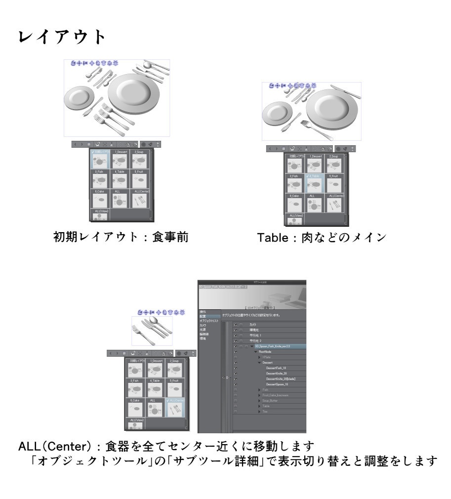 CLIP STUDIO【3D】フォーク、ナイフ、スプーン