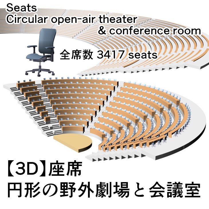 CLIP STUDIO【3D】座席：円形の野外劇場と会議室