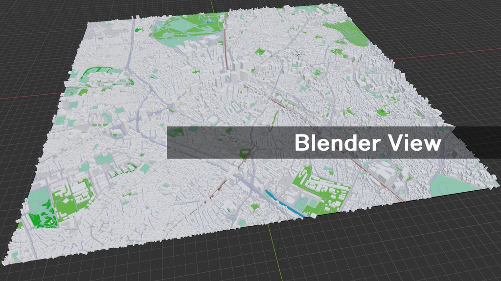 3Dモデル渋谷駅と周辺(GIS_OSM)Low
