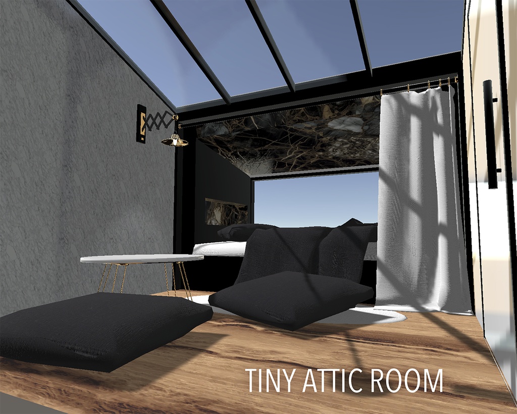 【cluster用ワールドアセット】TINY ATTIC ROOM【Collider等設定済】