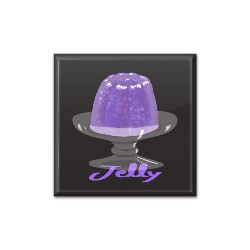 ゼリーのスクエア缶バッジ