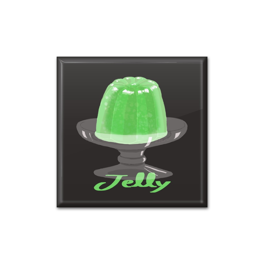 ゼリーのスクエア缶バッジ