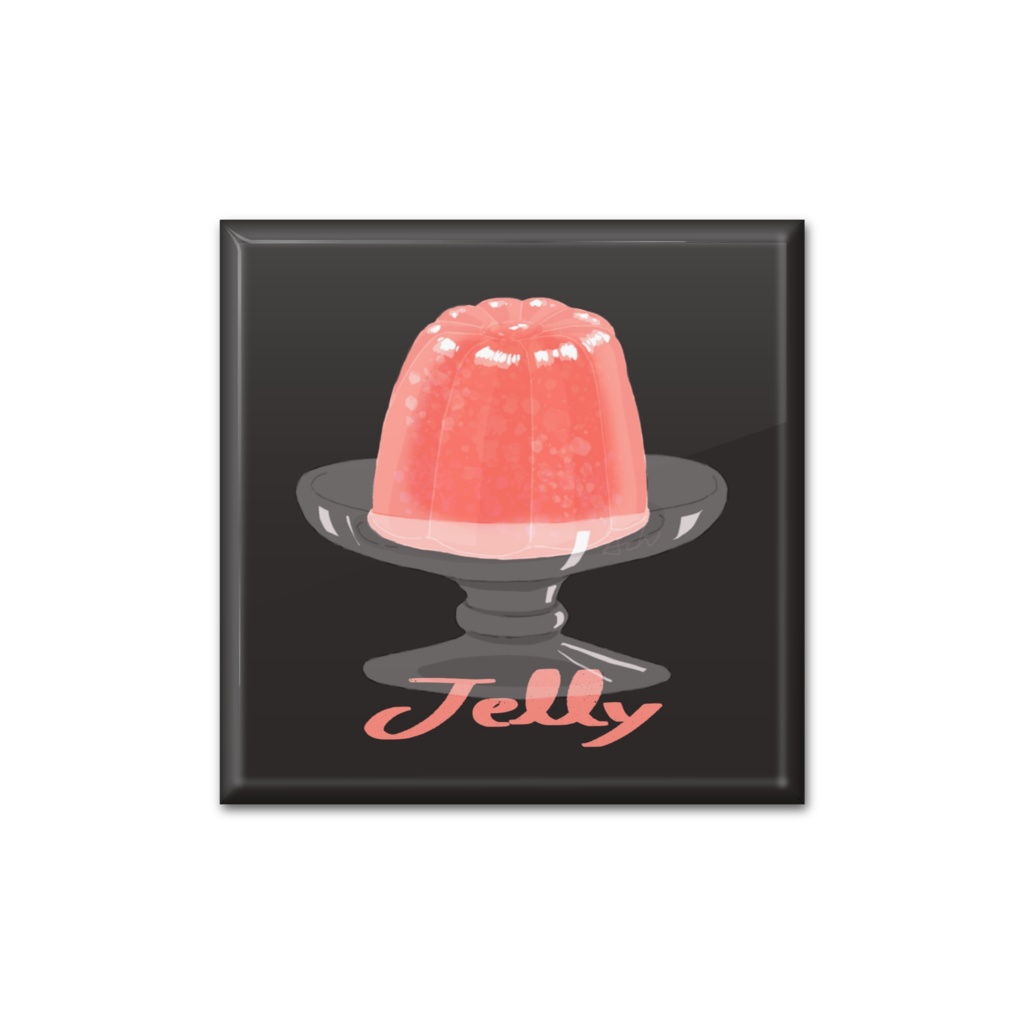 ゼリーのスクエア缶バッジ