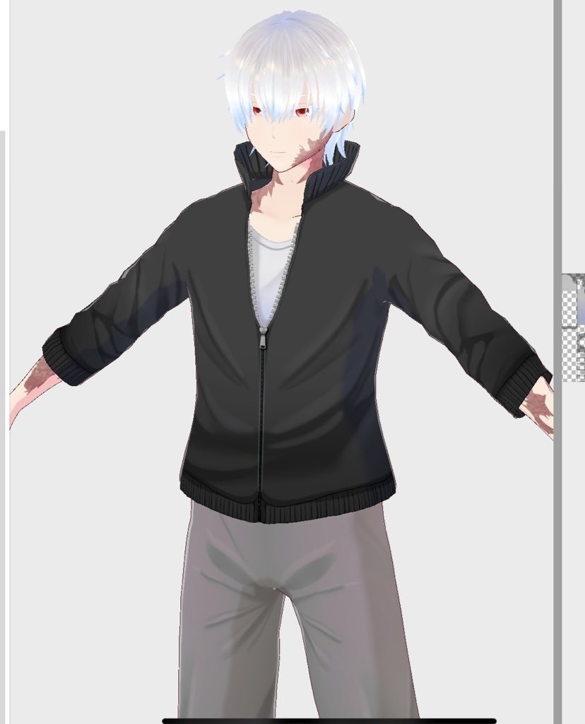 【vroid用】襟開きトップス・火傷跡テクスチャ