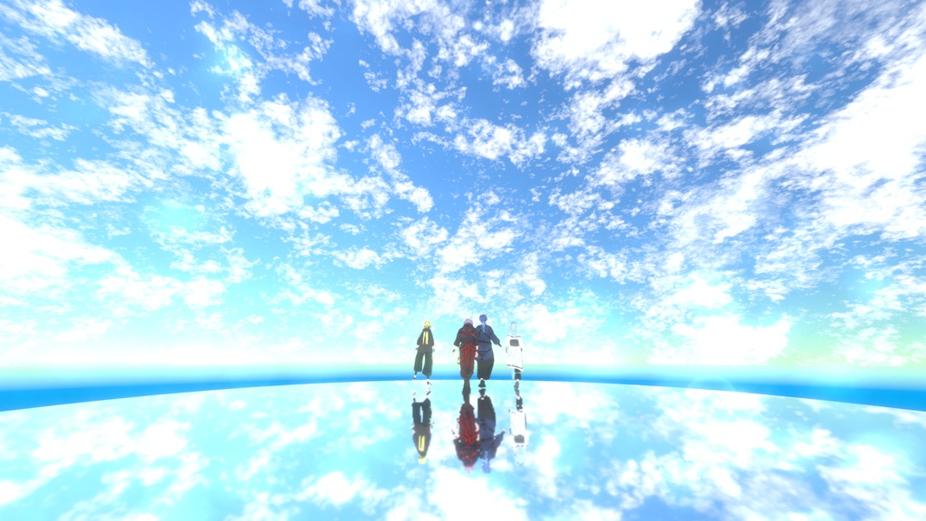 VRMLiveViewer用背景環境セット・夕方/夏の青空