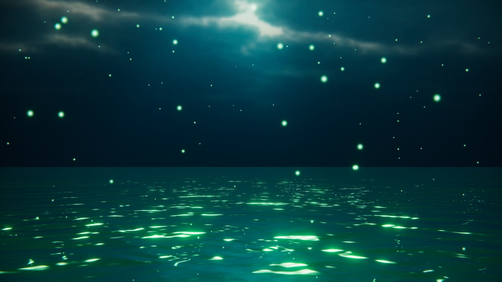 VRMLiveViewer用背景環境セット・緑の波と空/抜錨字幕ファイル