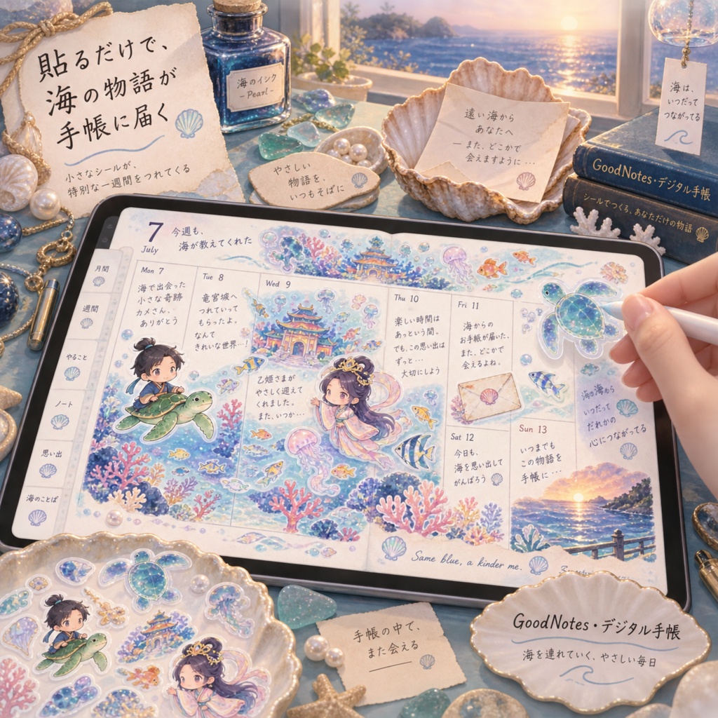 浦島太郎と海の便り|上位版デジタルステッカー