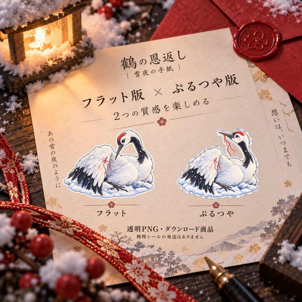 鶴の恩返し|雪夜の手紙|通常版デジタルステッカー