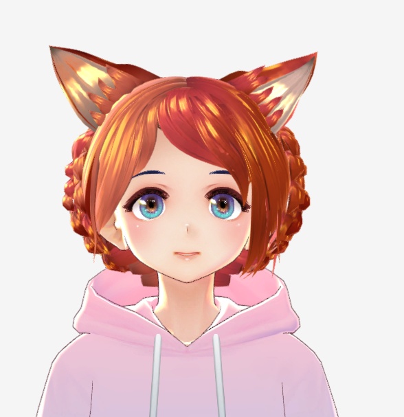 Braided Crown Cat Ears Vroid Studio Hair