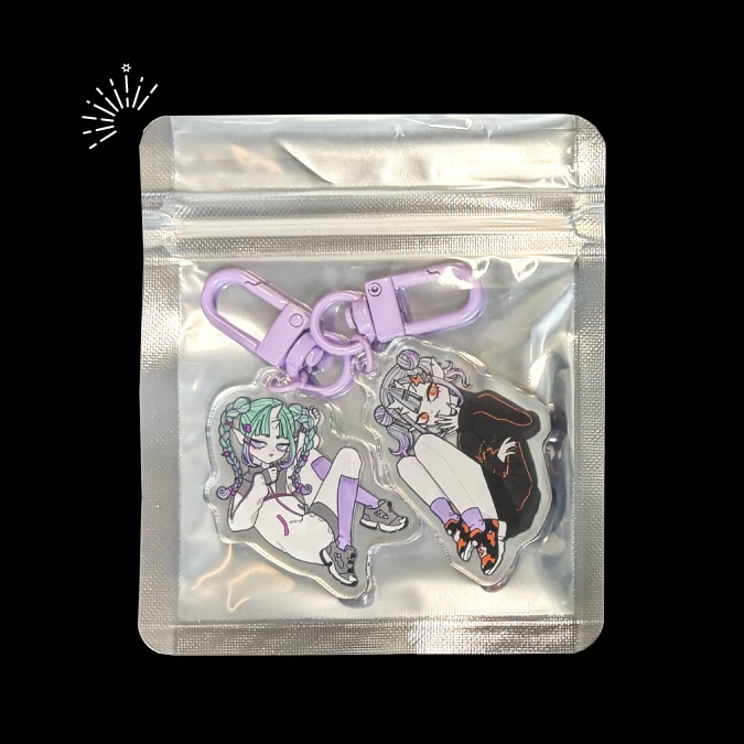 クリアアクキー2種セット⌇ ༄ 風ちゃん＆雷ちゃん ϟ