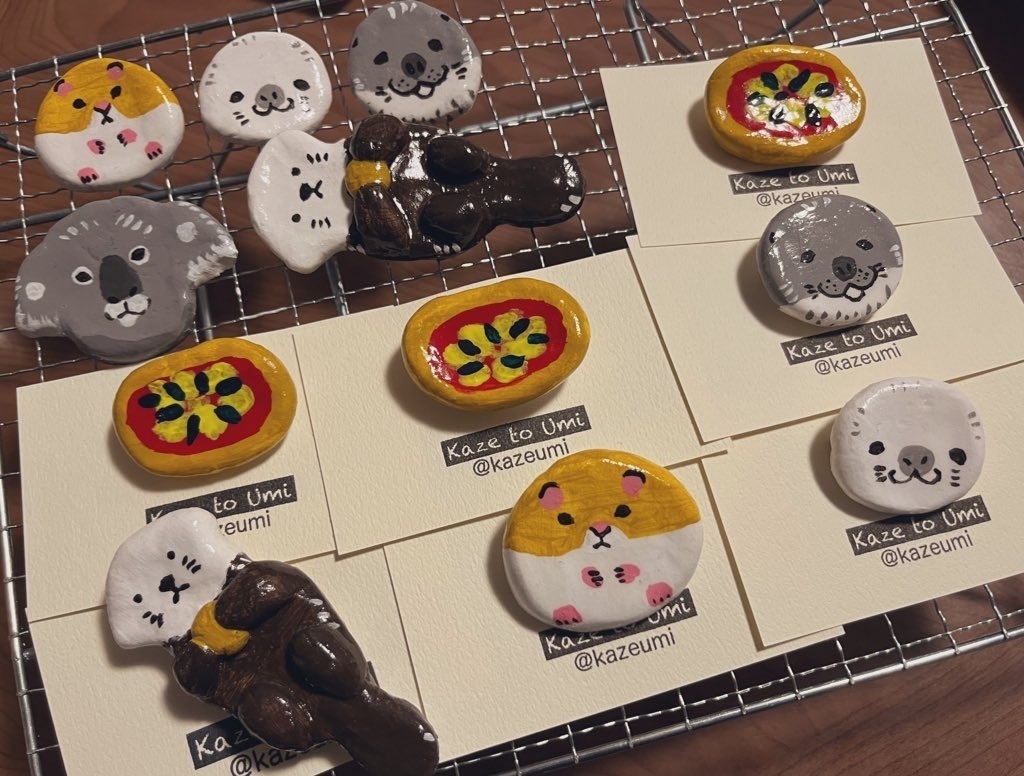 手作りブローチ各種