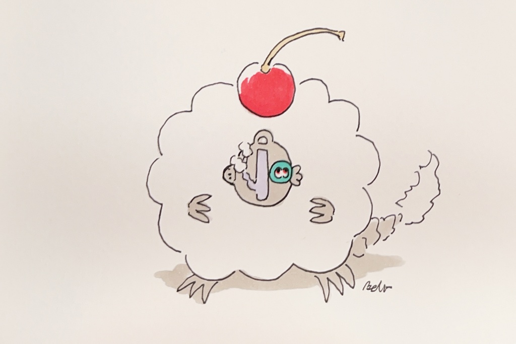 毛玉祝ボ手書きイラストカード