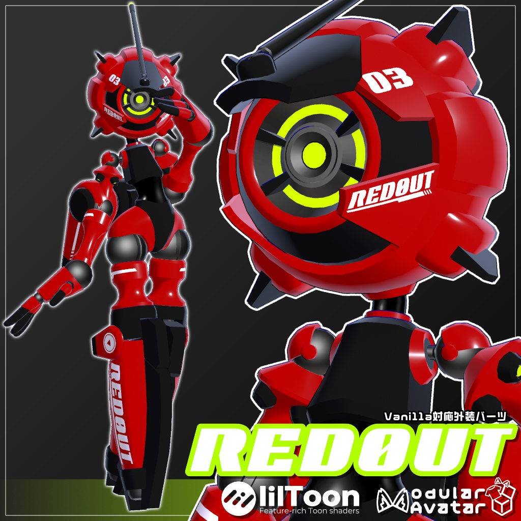 【オリジナル3Dモデル】Red0ut【VRChat想定】