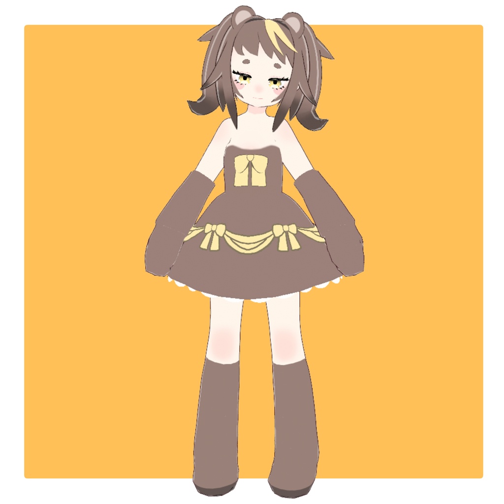 【オリジナル3Dモデル】クマの女の子 ”はにー”