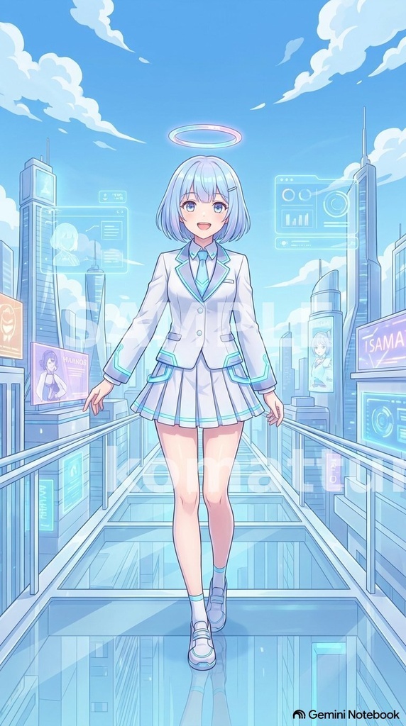 【スマホ壁紙】SF学園ヘイロー少女風 高画質壁紙素材