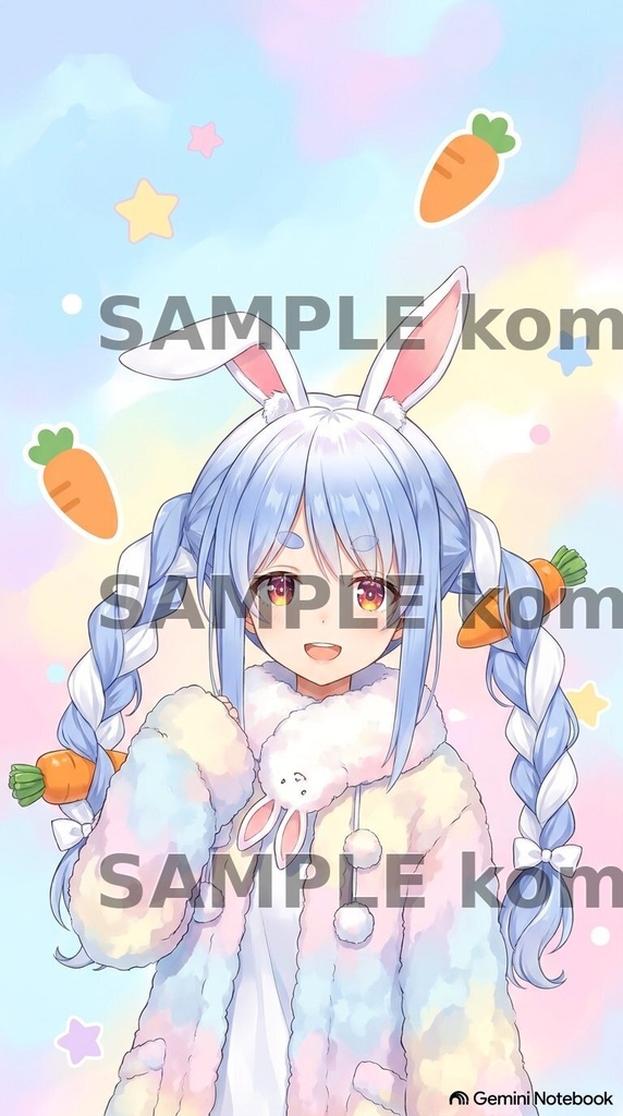 【スマホ壁紙】ホロライブ 兎田ぺこら風 高画質イラスト素材