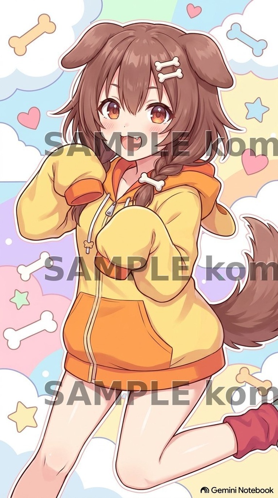 【スマホ壁紙】ホロライブ 戌神ころね風 高画質イラスト素材