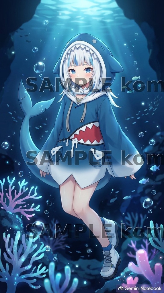 【スマホ壁紙】ホロライブ がうる・ぐら風 高画質イラスト素材