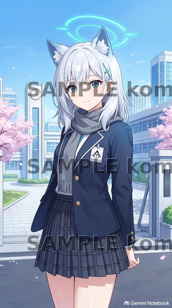 【スマホ壁紙】ブルーアーカイブ シロコ風 高画質イラスト素材