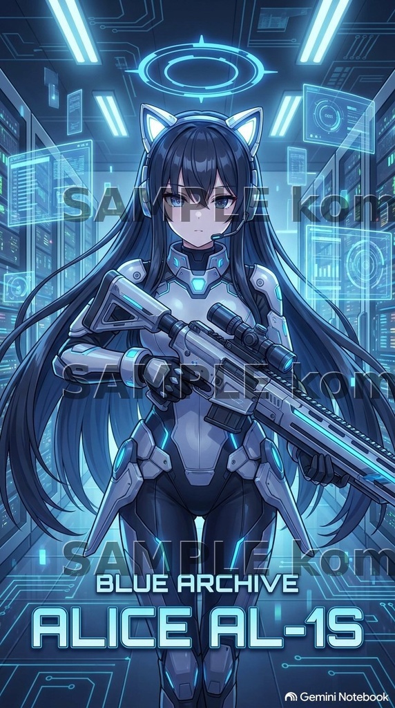 【スマホ壁紙】ブルーアーカイブ アリス風 高画質イラスト素材