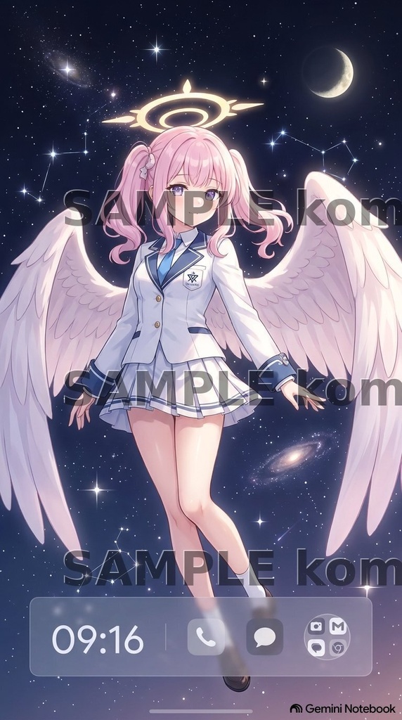 【スマホ壁紙】ブルーアーカイブ ミカ風 高画質イラスト素材