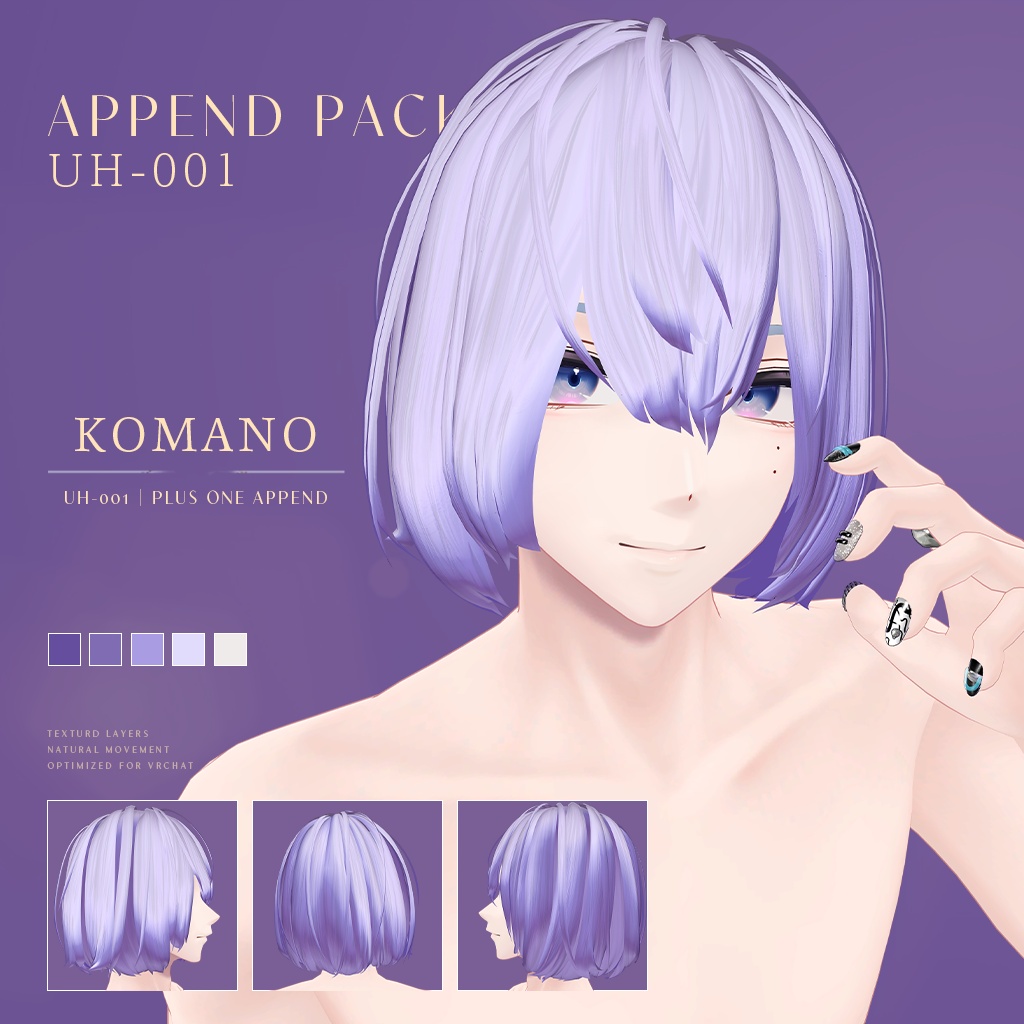 UH-001|LOW ANGLE BOB HAIR シルエット PLUS ONE