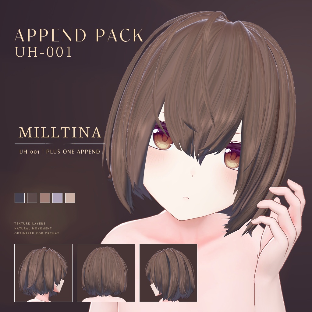 UH-001|LOW ANGLE BOB HAIR シルエット PLUS ONE
