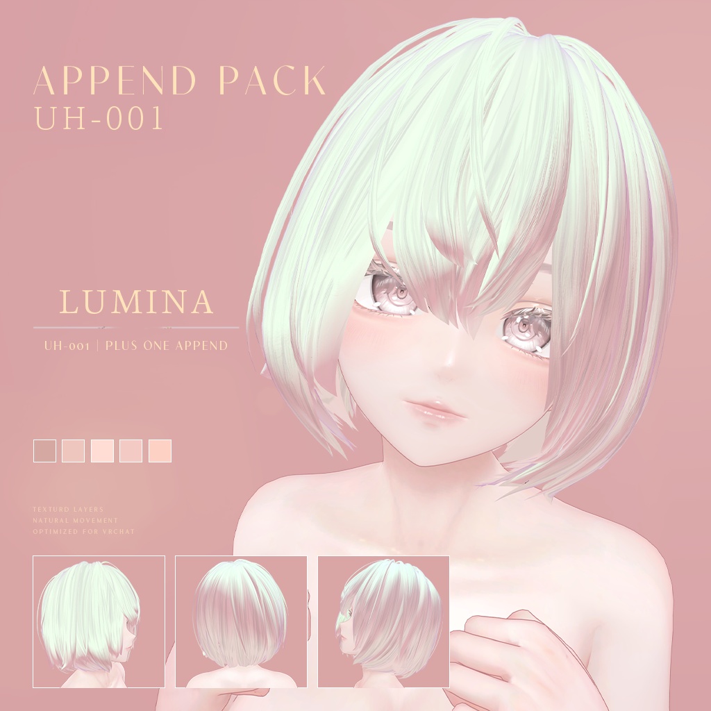 UH-001|LOW ANGLE BOB HAIR シルエット PLUS ONE