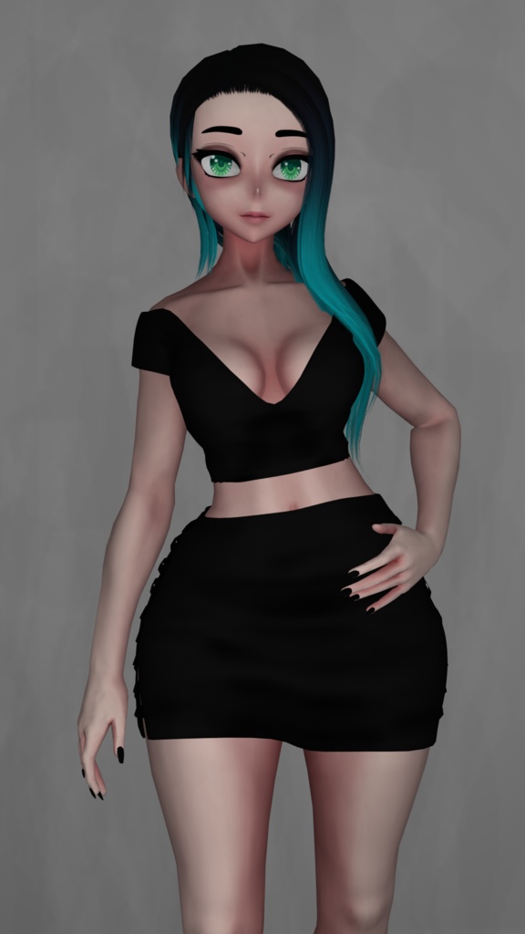 Skirt and Shirt Outfit for Create-A-Base VRC Asset Low Poly